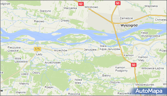 mapa Januszew, Januszew na mapie Targeo