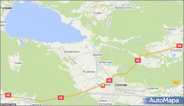 mapa Jedlice gmina Ozimek, Jedlice gmina Ozimek na mapie Targeo