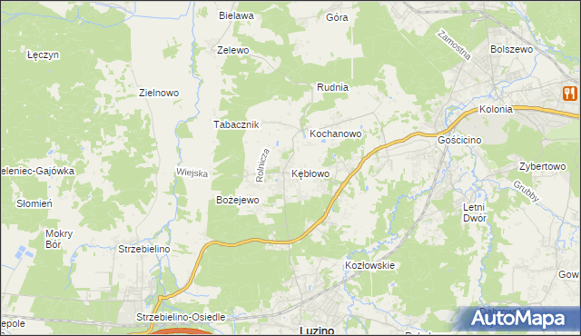 mapa Kębłowo gmina Luzino, Kębłowo gmina Luzino na mapie Targeo