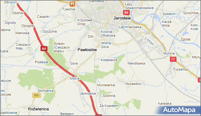 mapa Kidałowice, Kidałowice na mapie Targeo