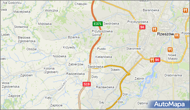 mapa Kielanówka, Kielanówka na mapie Targeo