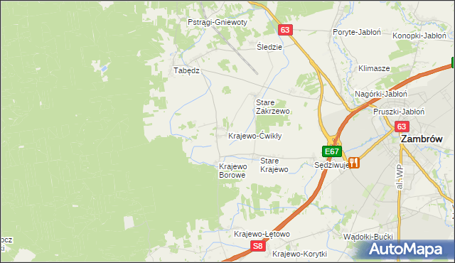 mapa Krajewo-Ćwikły, Krajewo-Ćwikły na mapie Targeo