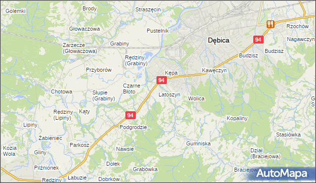 mapa Latoszyn, Latoszyn na mapie Targeo