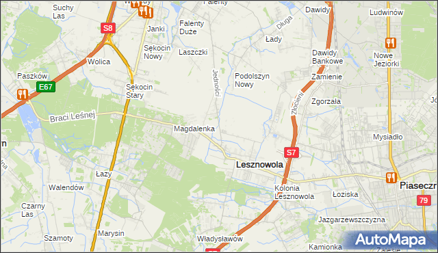 mapa Lesznowola-Pole, Lesznowola-Pole na mapie Targeo