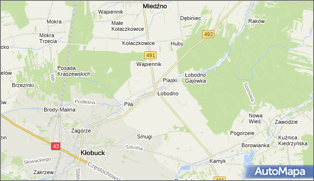 mapa Łobodno, Łobodno na mapie Targeo