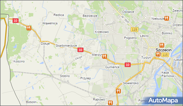 mapa Mierzyn gmina Dobra (Szczecińska), Mierzyn gmina Dobra (Szczecińska) na mapie Targeo