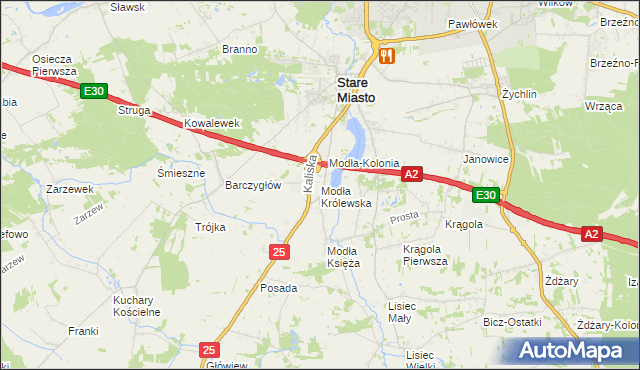 mapa Modła Królewska, Modła Królewska na mapie Targeo