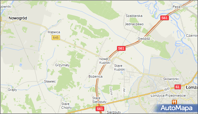 mapa Nowe Kupiski, Nowe Kupiski na mapie Targeo