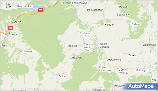 mapa Ołudza, Ołudza na mapie Targeo