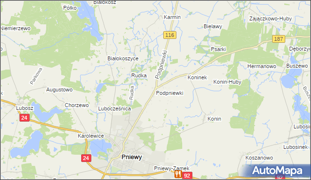 mapa Podpniewki, Podpniewki na mapie Targeo