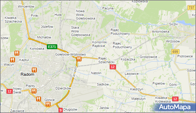 mapa Rajec Szlachecki, Rajec Szlachecki na mapie Targeo