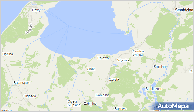 mapa Retowo gmina Smołdzino, Retowo gmina Smołdzino na mapie Targeo