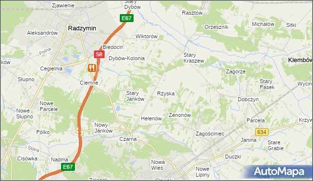 mapa Rżyska, Rżyska na mapie Targeo
