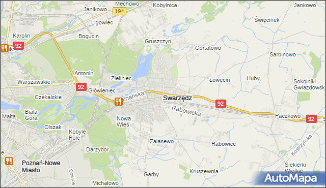 mapa Swarzędz, Swarzędz na mapie Targeo