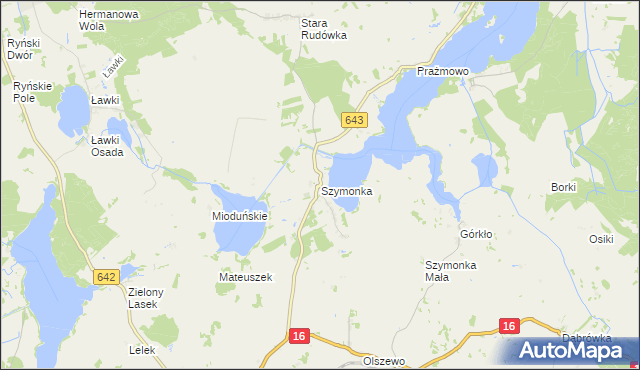 mapa Szymonka, Szymonka na mapie Targeo