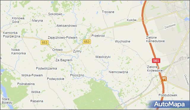 mapa Wasilczyki, Wasilczyki na mapie Targeo