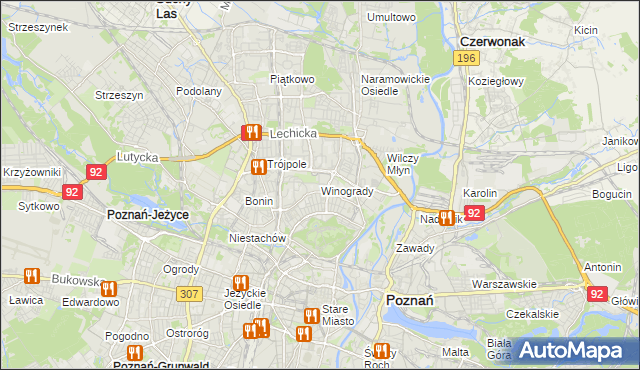 mapa Winogrady, Winogrady na mapie Targeo