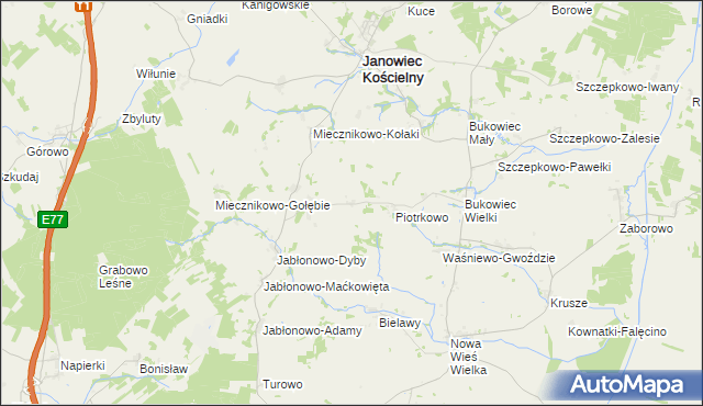 mapa Żabino-Arguły, Żabino-Arguły na mapie Targeo