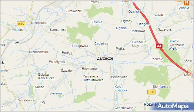 mapa Zarzecze powiat przeworski, Zarzecze powiat przeworski na mapie Targeo