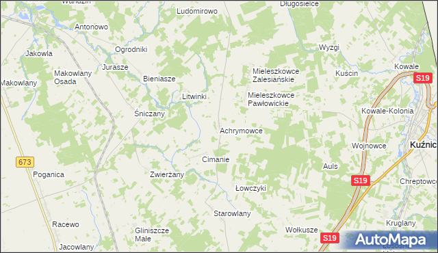 mapa Achrymowce, Achrymowce na mapie Targeo