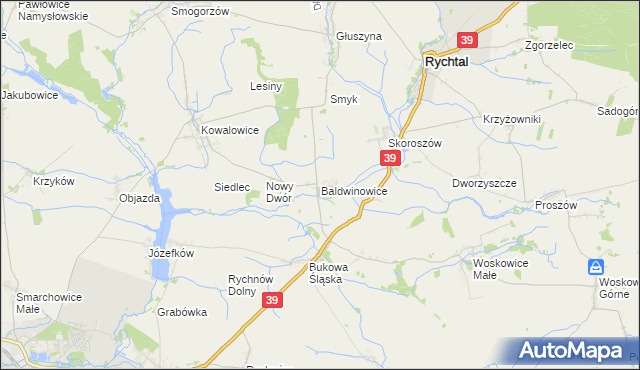 mapa Baldwinowice gmina Namysłów, Baldwinowice gmina Namysłów na mapie Targeo