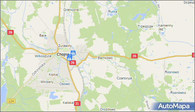 mapa Barnkowo, Barnkowo na mapie Targeo