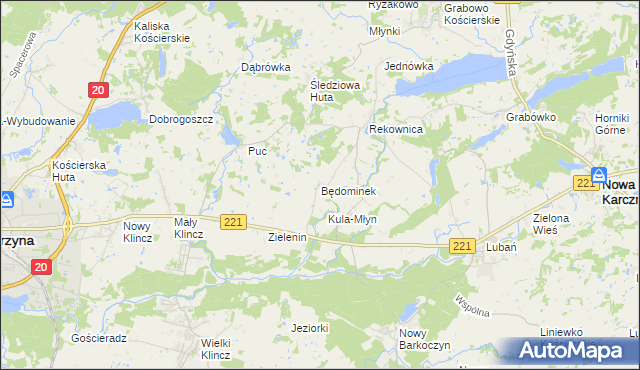 mapa Będominek, Będominek na mapie Targeo