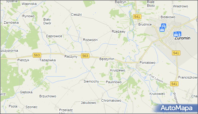 mapa Będzymin, Będzymin na mapie Targeo