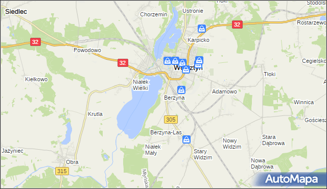 mapa Berzyna, Berzyna na mapie Targeo