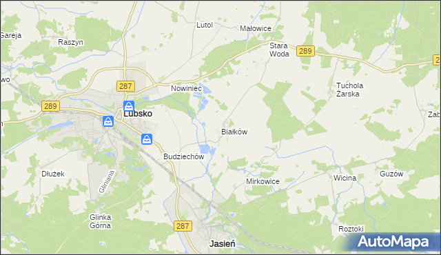 mapa Białków gmina Lubsko, Białków gmina Lubsko na mapie Targeo