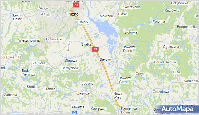 mapa Bielowy, Bielowy na mapie Targeo