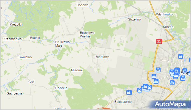 mapa Bierkowo, Bierkowo na mapie Targeo