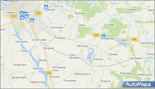 mapa Binkowo, Binkowo na mapie Targeo