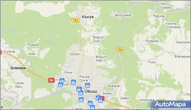 mapa Bogucin Mały, Bogucin Mały na mapie Targeo