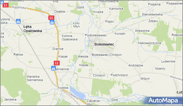 mapa Bolesławiec-Chróścin, Bolesławiec-Chróścin na mapie Targeo