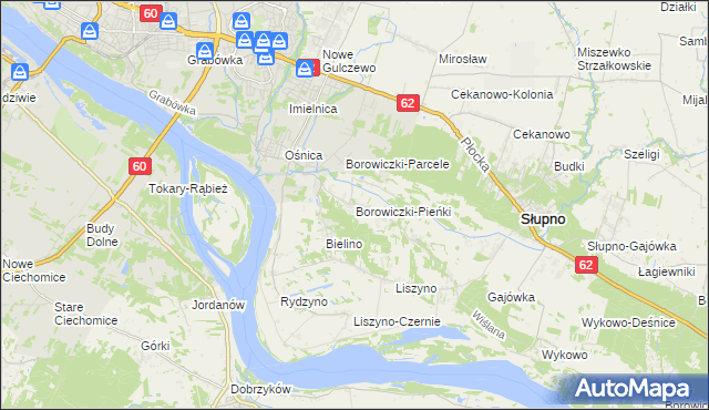 mapa Borowiczki-Pieńki, Borowiczki-Pieńki na mapie Targeo