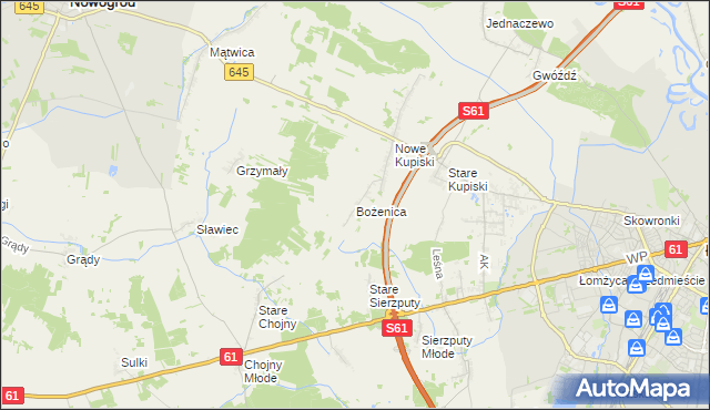 mapa Bożenica, Bożenica na mapie Targeo