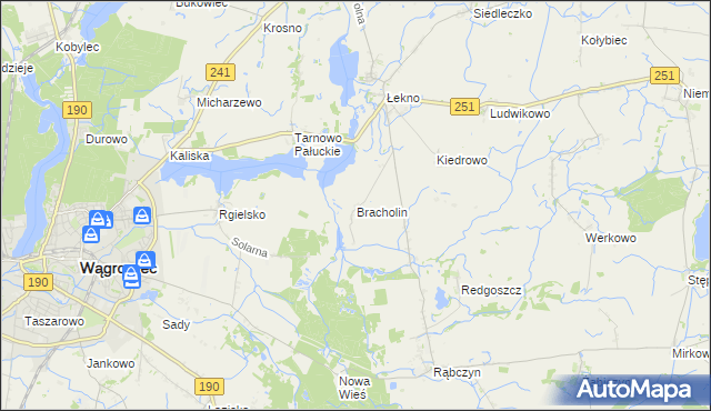 mapa Bracholin, Bracholin na mapie Targeo