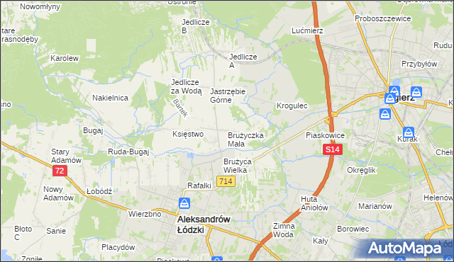 mapa Brużyczka Mała, Brużyczka Mała na mapie Targeo