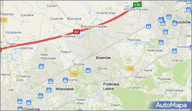 mapa Brwinów, Brwinów na mapie Targeo