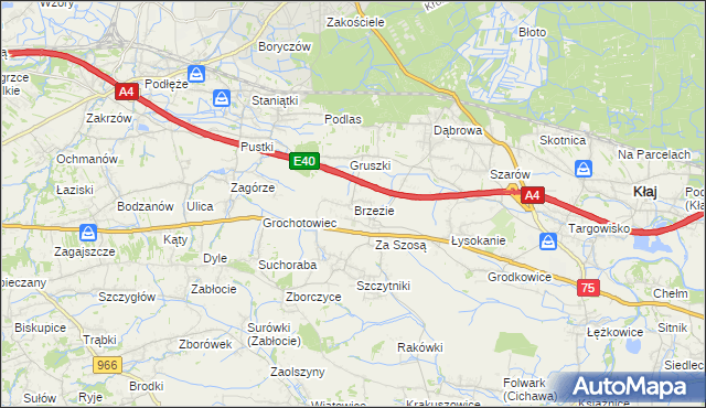 mapa Brzezie gmina Kłaj, Brzezie gmina Kłaj na mapie Targeo