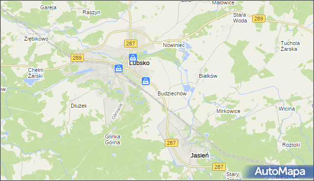 mapa Budziechów, Budziechów na mapie Targeo