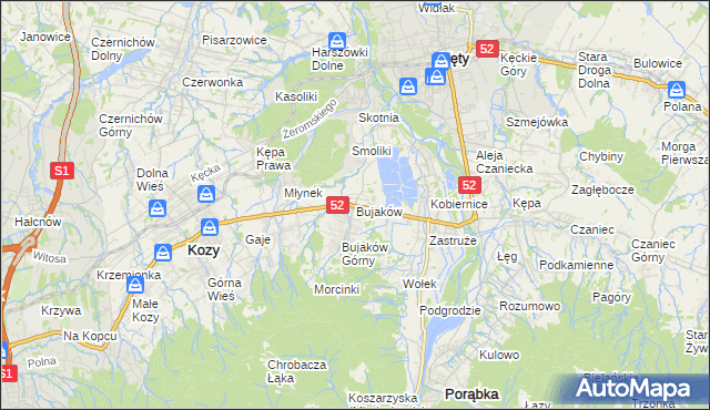 mapa Bujaków, Bujaków na mapie Targeo