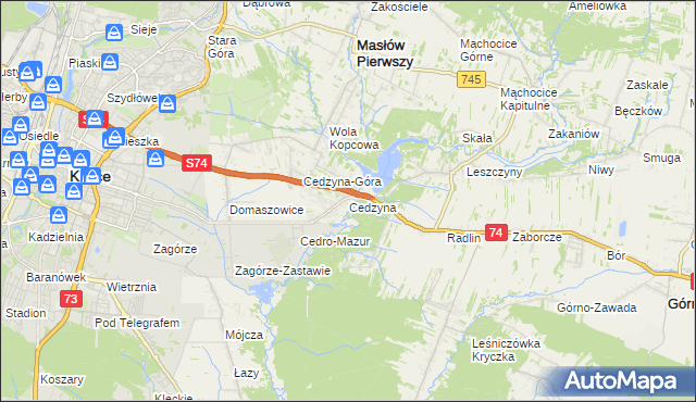 mapa Cedzyna, Cedzyna na mapie Targeo