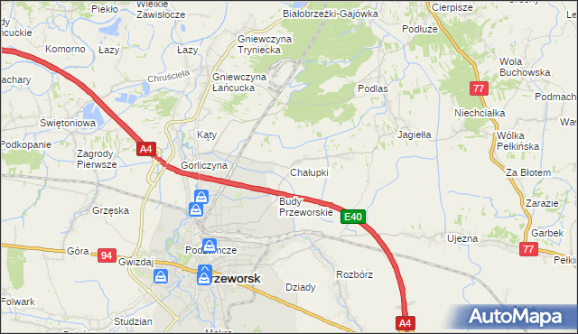 mapa Chałupki gmina Przeworsk, Chałupki gmina Przeworsk na mapie Targeo