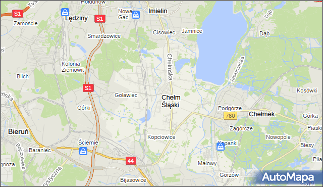 mapa Chełm Śląski, Chełm Śląski na mapie Targeo