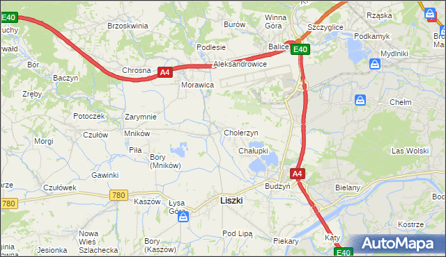 mapa Cholerzyn, Cholerzyn na mapie Targeo