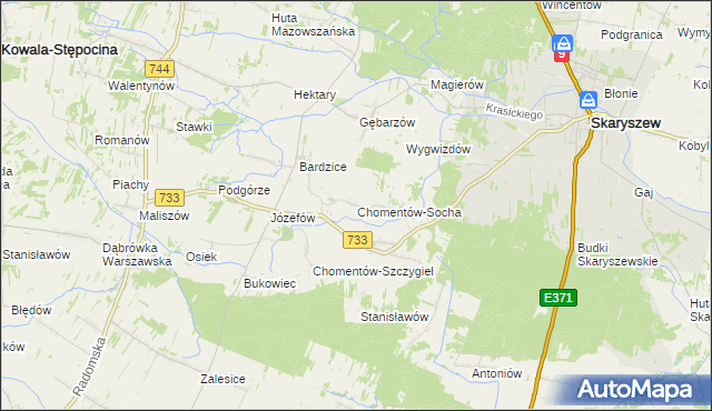 mapa Chomentów-Socha, Chomentów-Socha na mapie Targeo