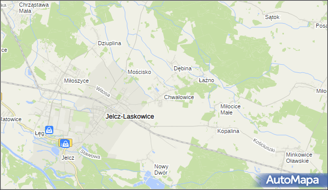 mapa Chwałowice gmina Jelcz-Laskowice, Chwałowice gmina Jelcz-Laskowice na mapie Targeo