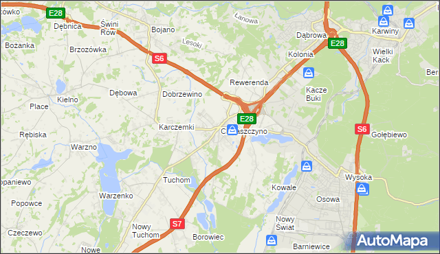 mapa Chwaszczyno, Chwaszczyno na mapie Targeo